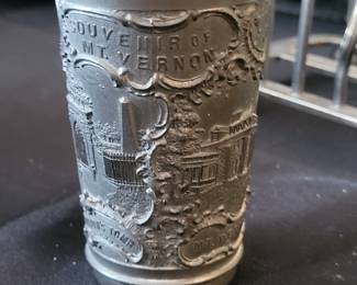 PEWTER TUMBLER ~ SOUVENIR OF MT. VERNON