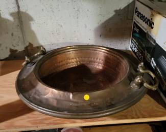 ANTIQUE BRASS AND COPPER BRAZIER