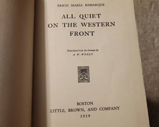 ALL QUIET ON THE WESTERN FRONT 1929 FIRST EDTION