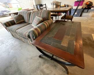 Loveseat, coffee table