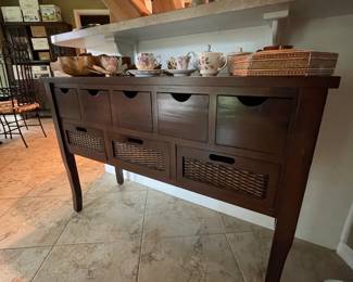 Console table with storage.