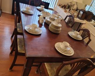 Dining Table, 6 Matching Chairs
