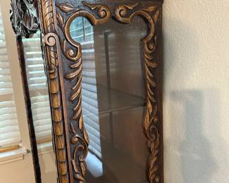 Side view - Carved Oak Victorian China Cabinet