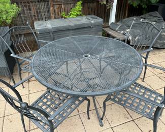 Wrought iro patio table and chairs