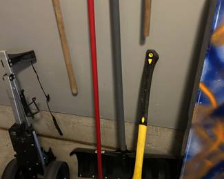 Axe, shovel, golf bag cart