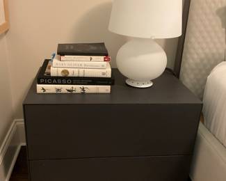 PAIR OF PIANCA NORMA NIGHT STANDS AND FONTANA ARTE TABLE LAMP
