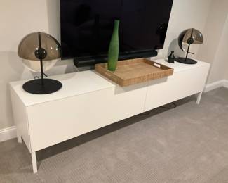 PAIR MARSET THEIA LAMPS, ITAILIAN CONSOLE