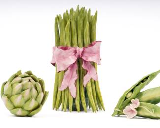 https://www.liveauctioneers.com/item/207340922_katherine-houston-porcelain-painted-beans-artichoke-and-pea-pods-3-pieces