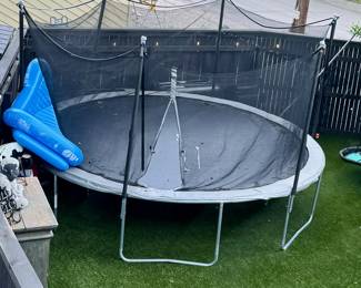 Trampoline has been disassembled for transport