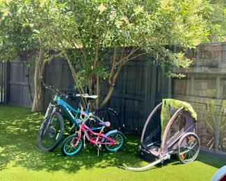 2 Trek Bikes,1 Schwinn 1 Burley pull behind