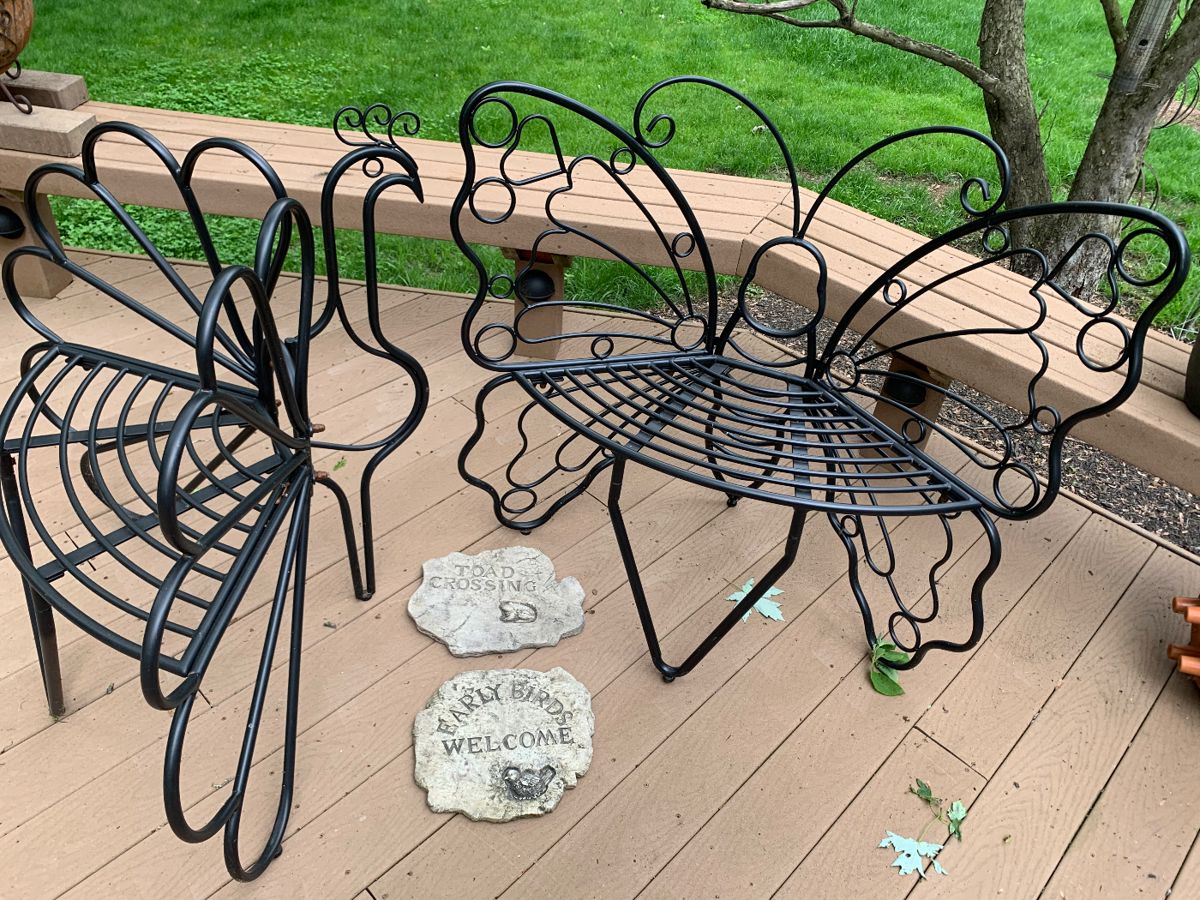butterfly and peacock outdoor chairs
