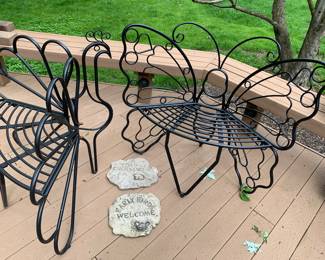 butterfly and peacock outdoor chairs