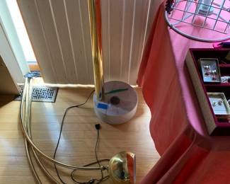 large brass floor lamp with marble base