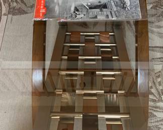 rectangular glass and chrome coffee table