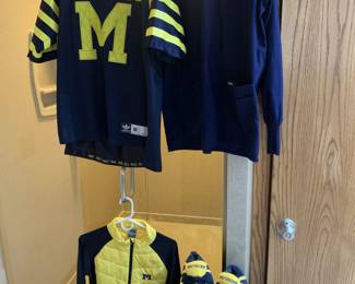 a small sampling of Michigan gear. Many more Michigan items are in basement, which will have pics posted soon.