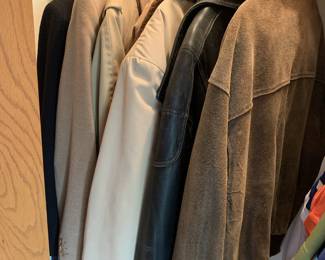 Men's name brand leather, suede coats