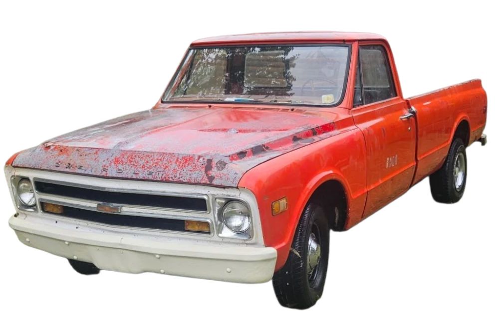 1968 C10 orange long bed, road ready and worthy. New Goodrich motor 2000-2500 miles