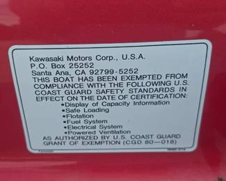 Kawasaki Jet Ski with Yacht club trailer