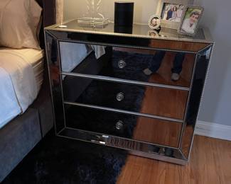 Two mirrored three drawer chests by
Z GALLERIE
42X 18 D X 37 H