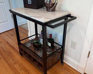 Bar cart 27 w X 17 D X 32 1/2 h