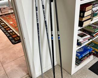 Two sets of hiking poles