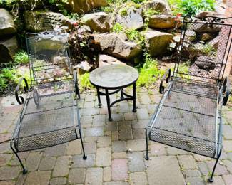 Outdoor wrought iron chaise lounge chairs
