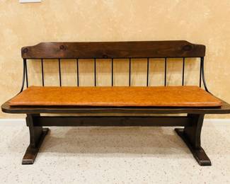 Wooden entryway bench