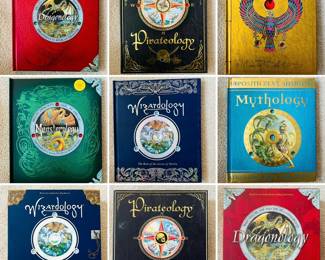 Multiple set of books from the "Ologies" series including Egyptology, Mythology, Dragonology Monsterylogy and Pirateology