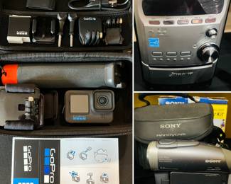 GoPro action camera 11 with accessories, Sony CMT-HPZ9 Micro Hi-Fi System, with compact audio system that combines a CD player, cassette deck, and AM/FM radio and Sony Handycam Camcorder