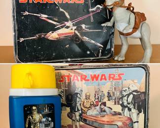 Vintage 1977 Star Wars lunch box with thermos.