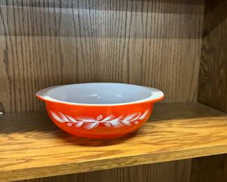 Pyrex Orange Holiday Pinecone Casserole Bowl