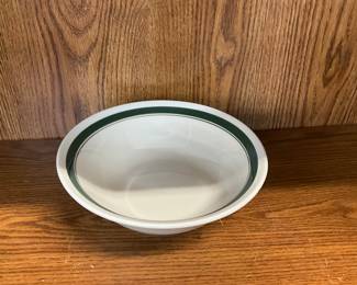 Green Strip Restaurant Ware Stoneware Soup Bowl