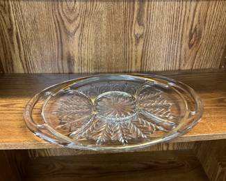 Jeanette Glass Feather Pattern Serving Tray