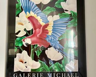 Signed 1980's Brian Davis - Parrot III - Galerie Michael Centruy City/Los Angeles poster