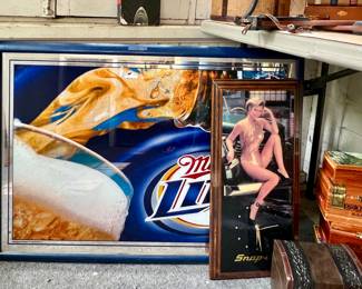 Miller Lite mirrored sign