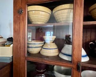 Vtg. Earthenware/Yellow ware mixing bowls