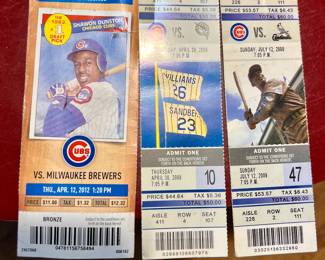 Vtg. Chicago Cubs game tickets - 4-12-2012, 4-30-2009 & 7-12-2009