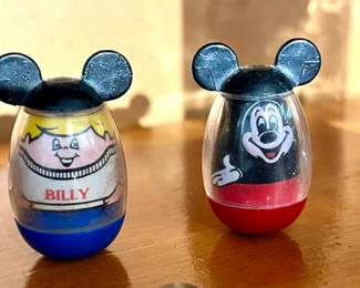Vtg. Mickey Mouse & Billy Weeble Wobble toys