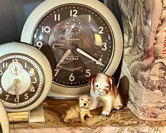 Collection of wind up alarm clocks