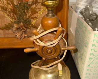 Lamp with Ship Wheel