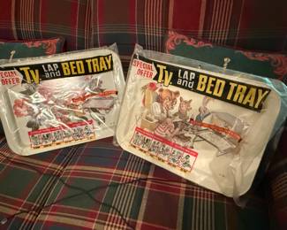 Vintage TV eating trays, new in plastic
