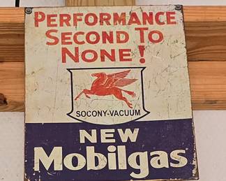 Mobilgas Metal Sign