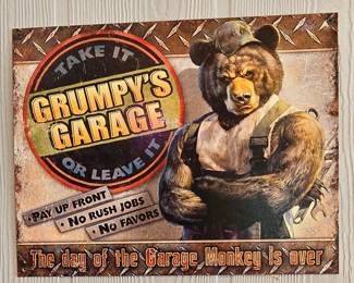 Grumpy's Garage Metal Sign
