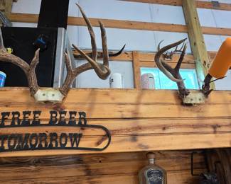 Deer horns- Free Beer Tomorrow Sign