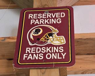 Reserved Parking Redskins Metal Sign
