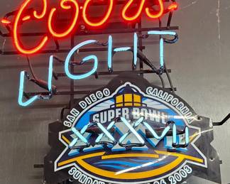 Here we go! Get comfy grab you a beer or cup of coffee! Coors Light Superbowl 2003 Neon Sign