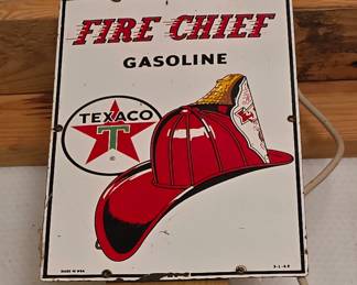 Fire Chief Texaco Metal Sign