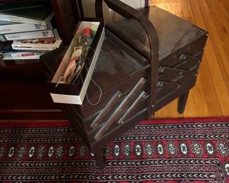 Vintage sewing and yarn , needlepointn