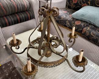 Antique brass chandelier