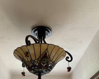 Stained glass ceiling fixture